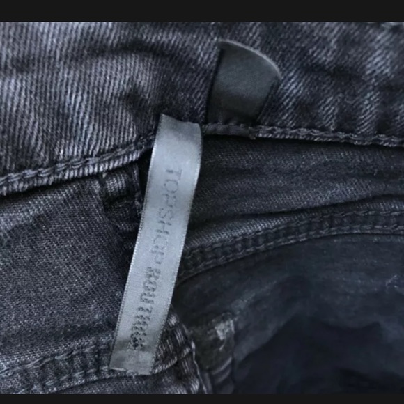 TOPSHOP BOUTIQUE DISTRESSED MOM JEANS PANTS BLACK - Picture 8 of 10